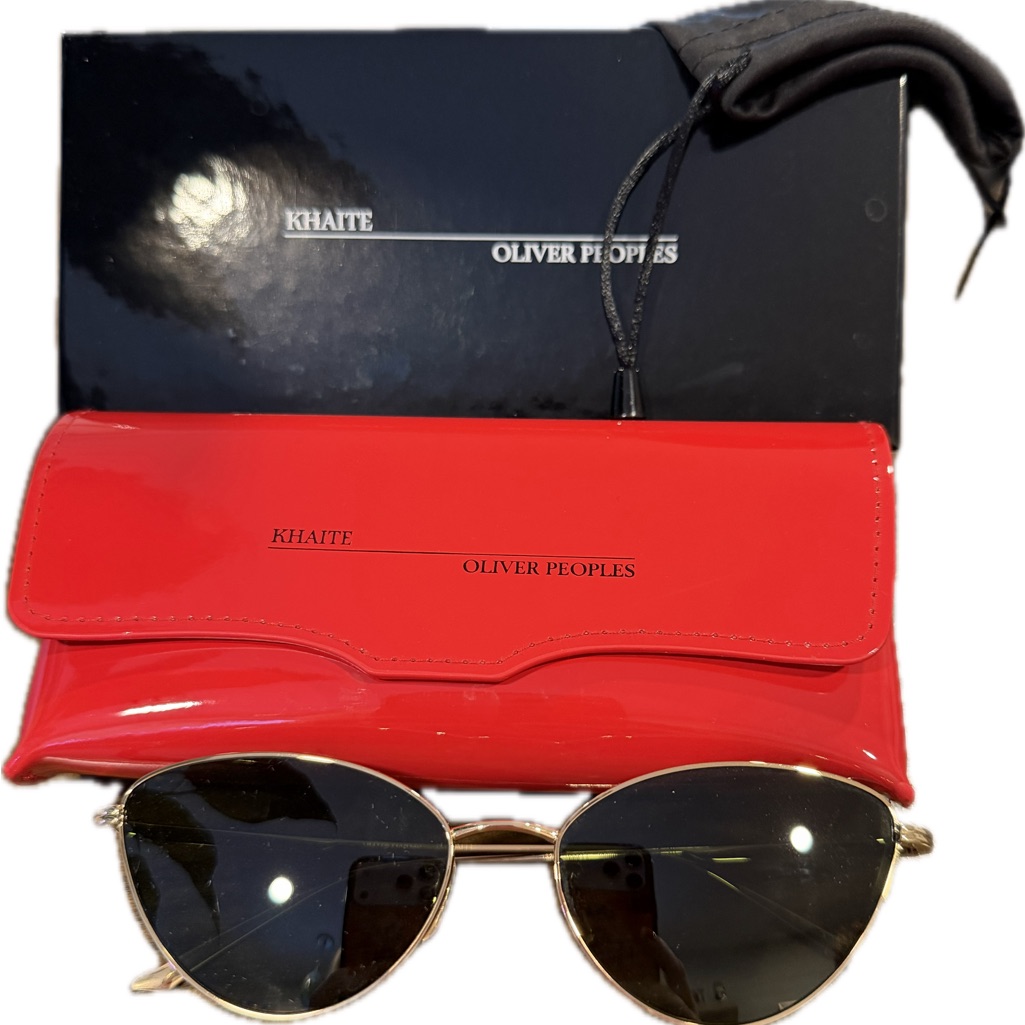 Oliver Peoples Gold Frame Sunglasses With Black Lenses